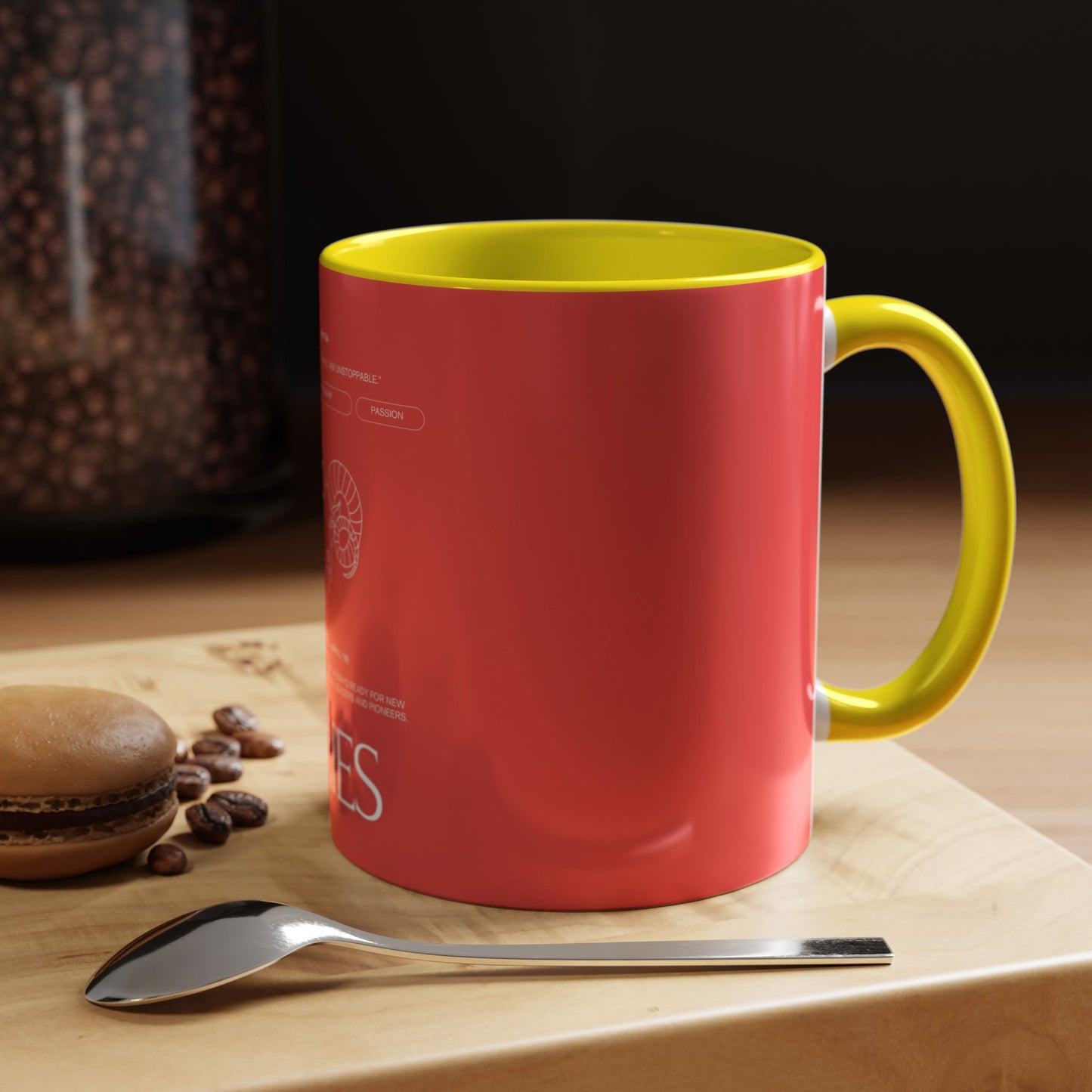 Aries Zodiac Accent Coffee Mug — Red Astrology Horoscope Gift (11/15oz)