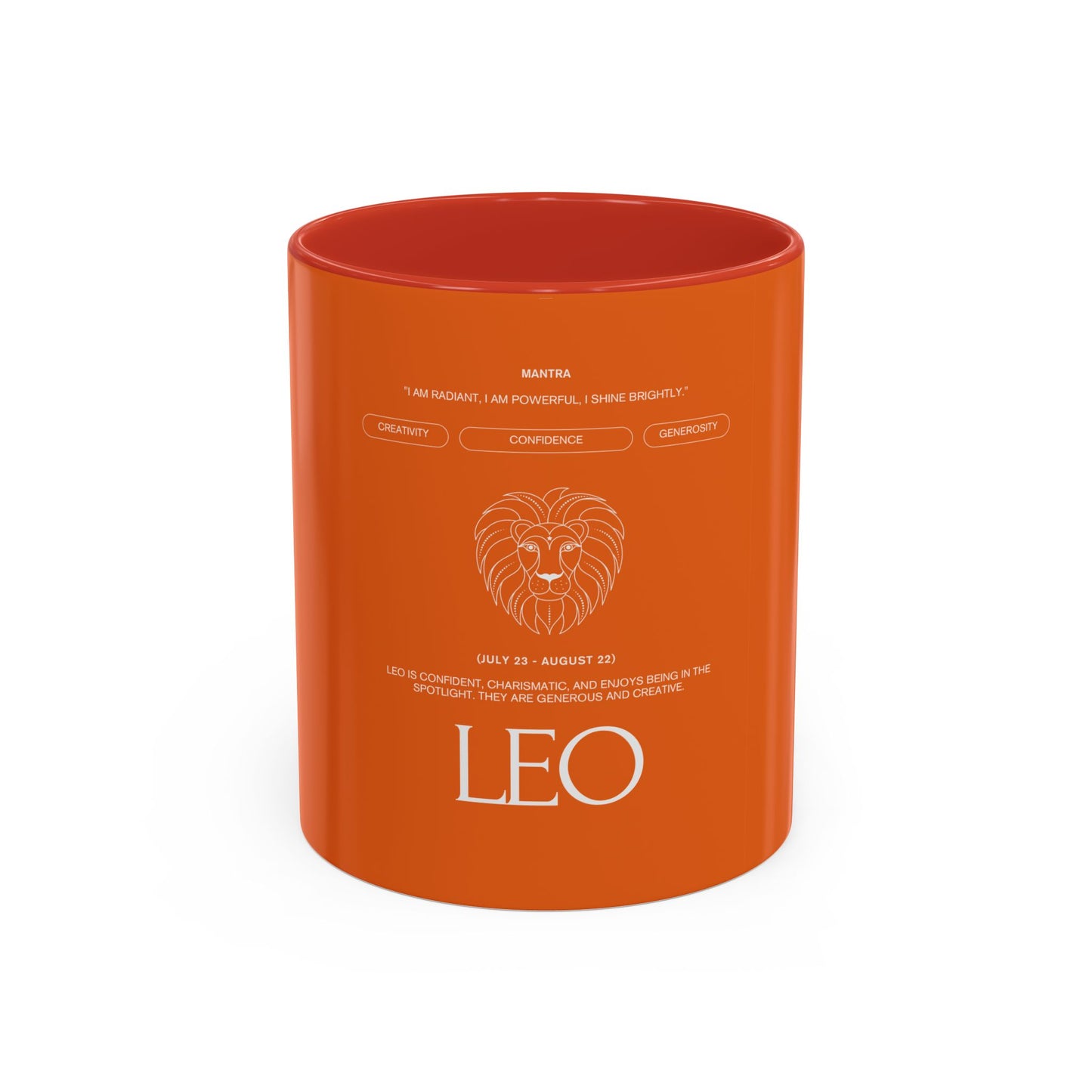 Leo Zodiac Coffee Mug — Orange Accent Astrology Gift