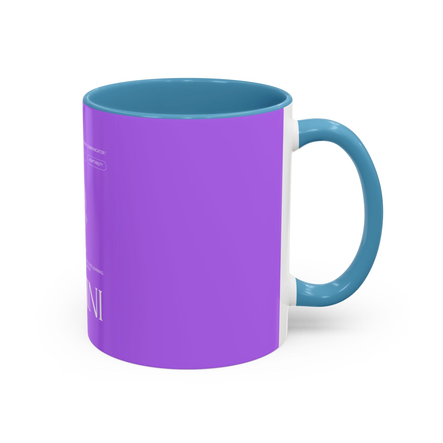 Gemini Zodiac Accent Coffee Mug — Purple Astrology Horoscope 11/15oz