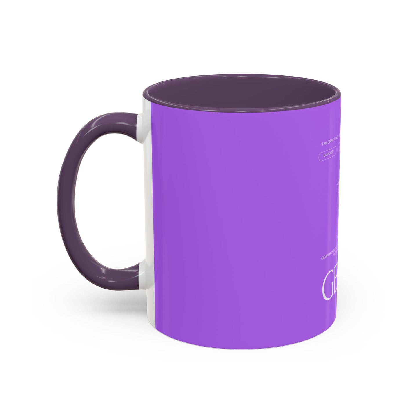 Gemini Zodiac Accent Coffee Mug — Purple Astrology Horoscope 11/15oz