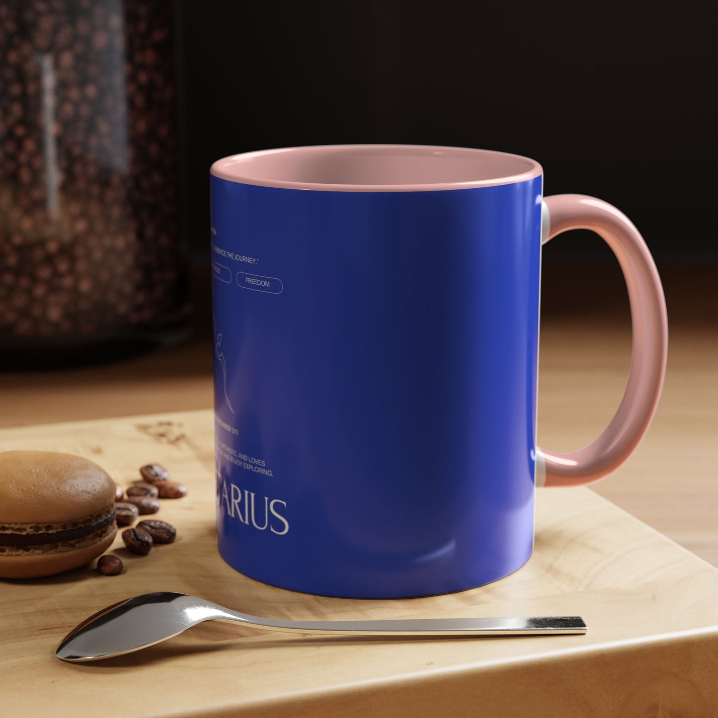 Sagittarius Zodiac Coffee Mug — Blue Accent Astrology Birthday Gift (11/15oz)