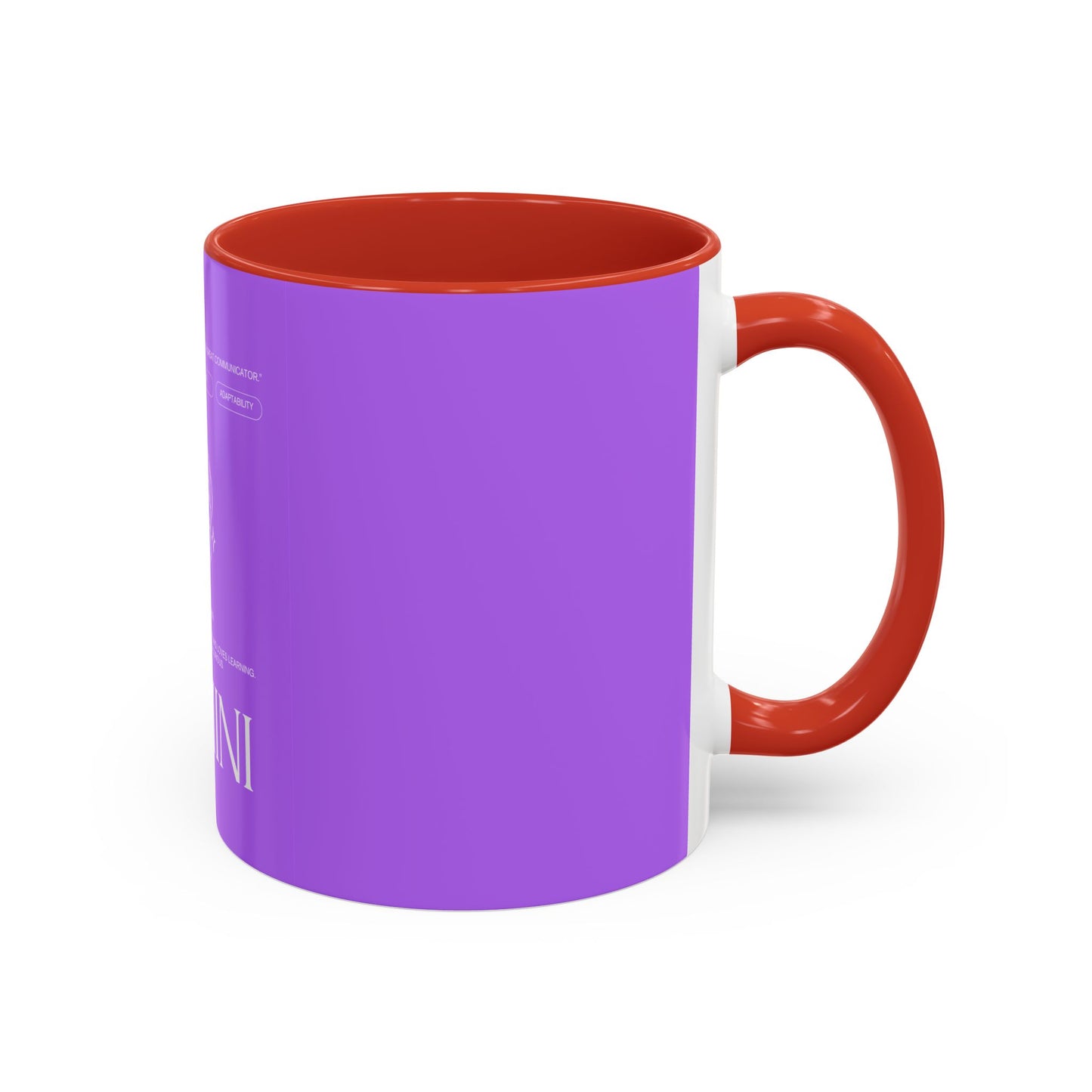 Gemini Zodiac Accent Coffee Mug — Purple Astrology Horoscope 11/15oz