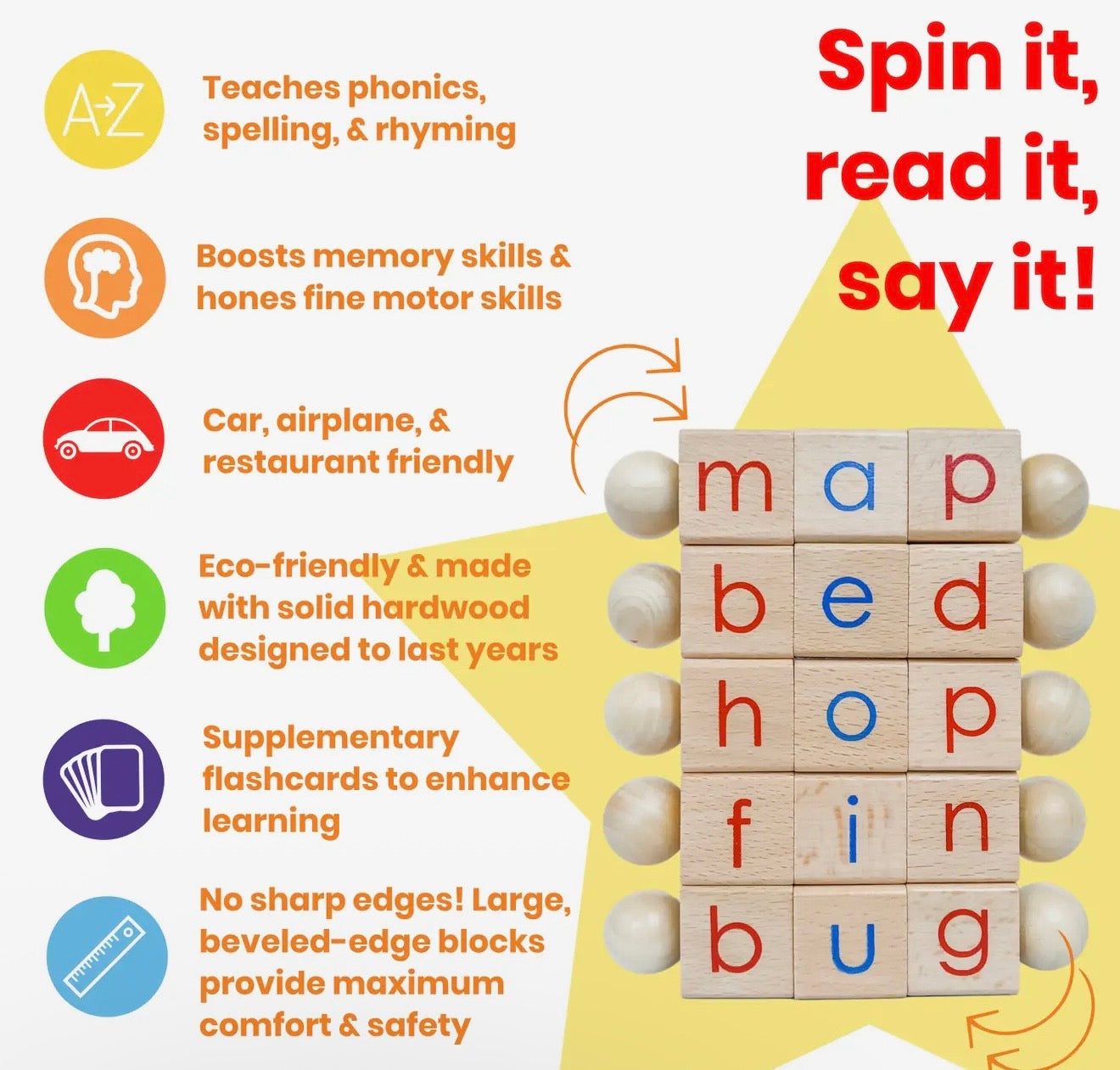 Spin-And-Read Montessori Phonics
Reading Blocks & Cvc Cards