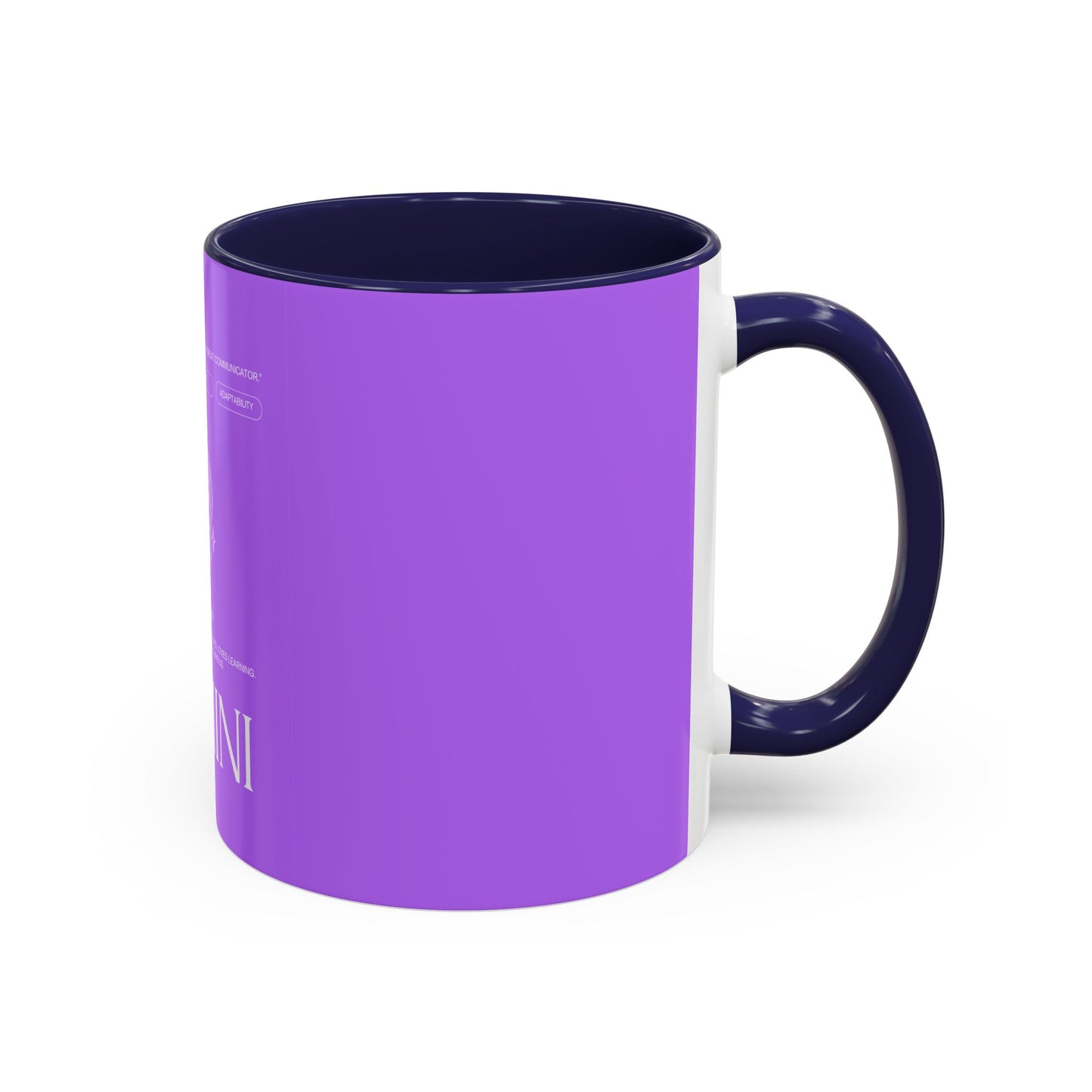 Gemini Zodiac Accent Coffee Mug — Purple Astrology Horoscope 11/15oz