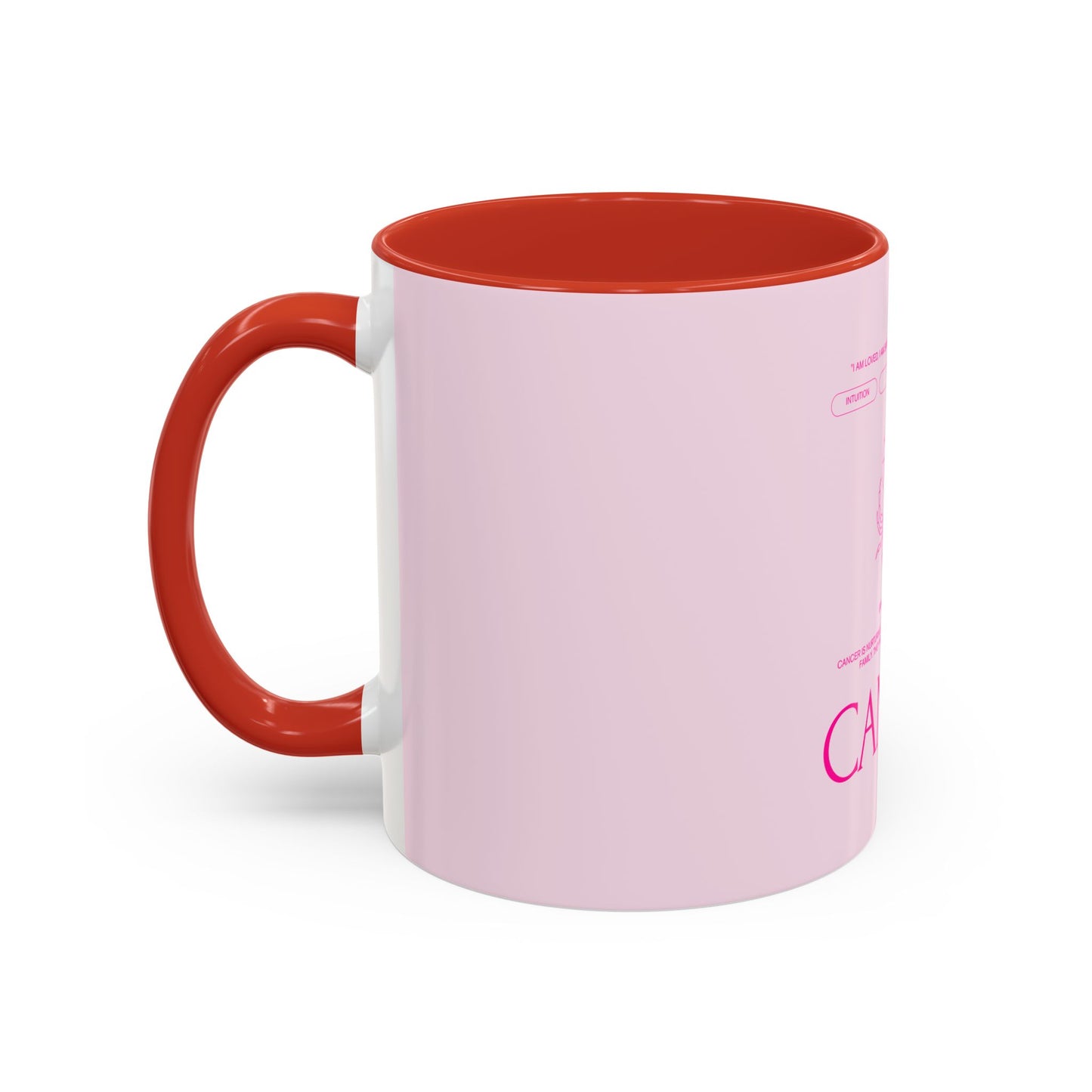 Cancer Zodiac Accent Coffee Mug — Pink Astrology Horoscope Gift (11/15oz)