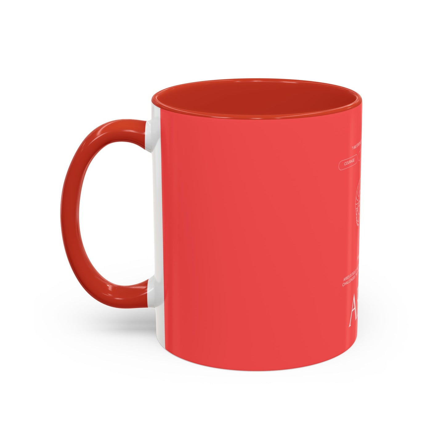 Aries Zodiac Accent Coffee Mug — Red Astrology Horoscope Gift (11/15oz)