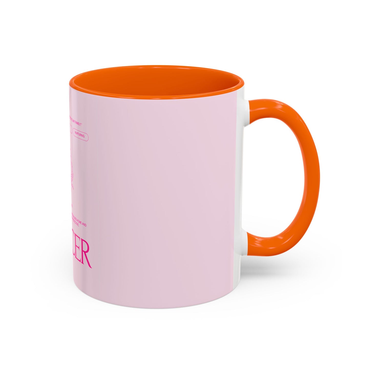 Cancer Zodiac Accent Coffee Mug — Pink Astrology Horoscope Gift (11/15oz)