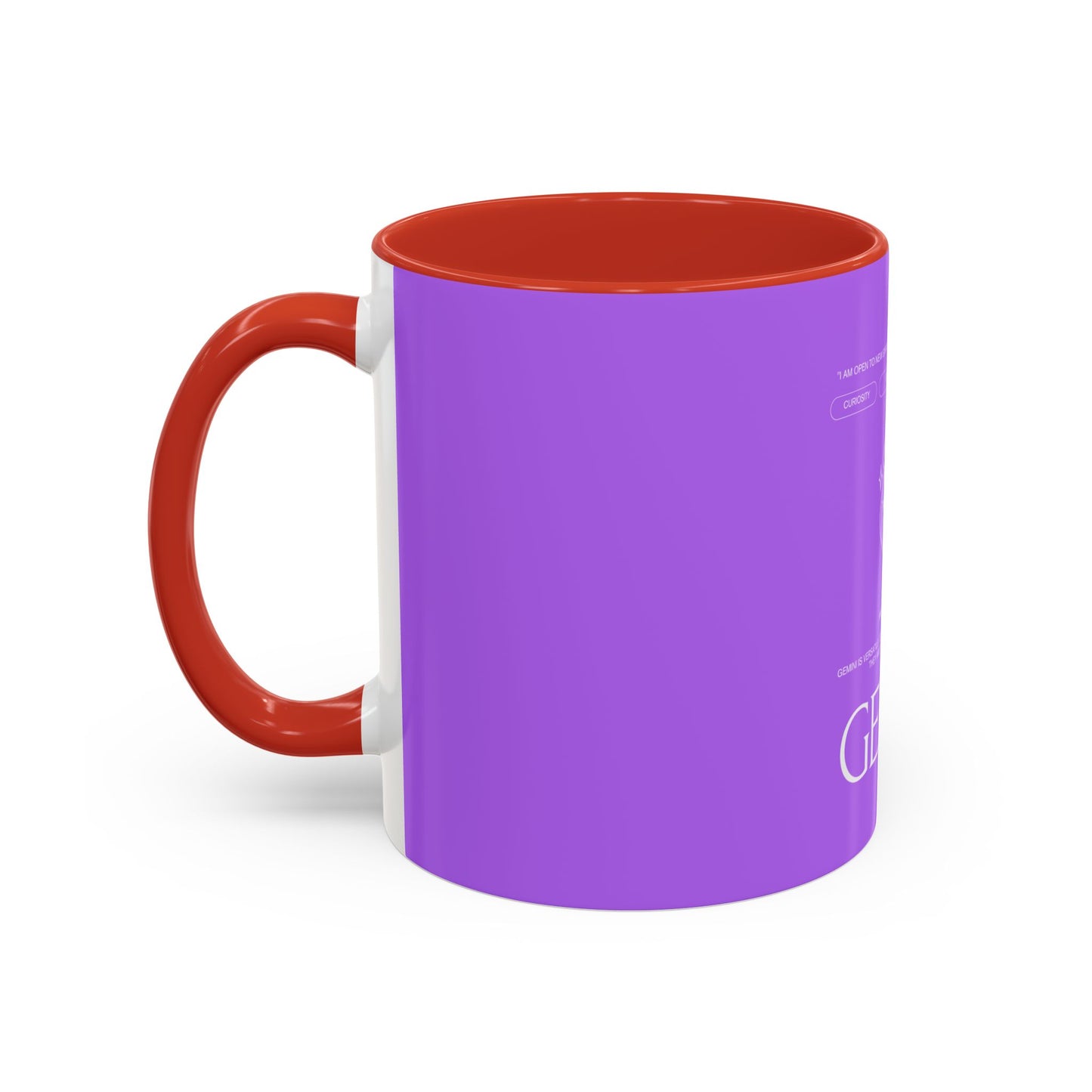 Gemini Zodiac Accent Coffee Mug — Purple Astrology Horoscope 11/15oz