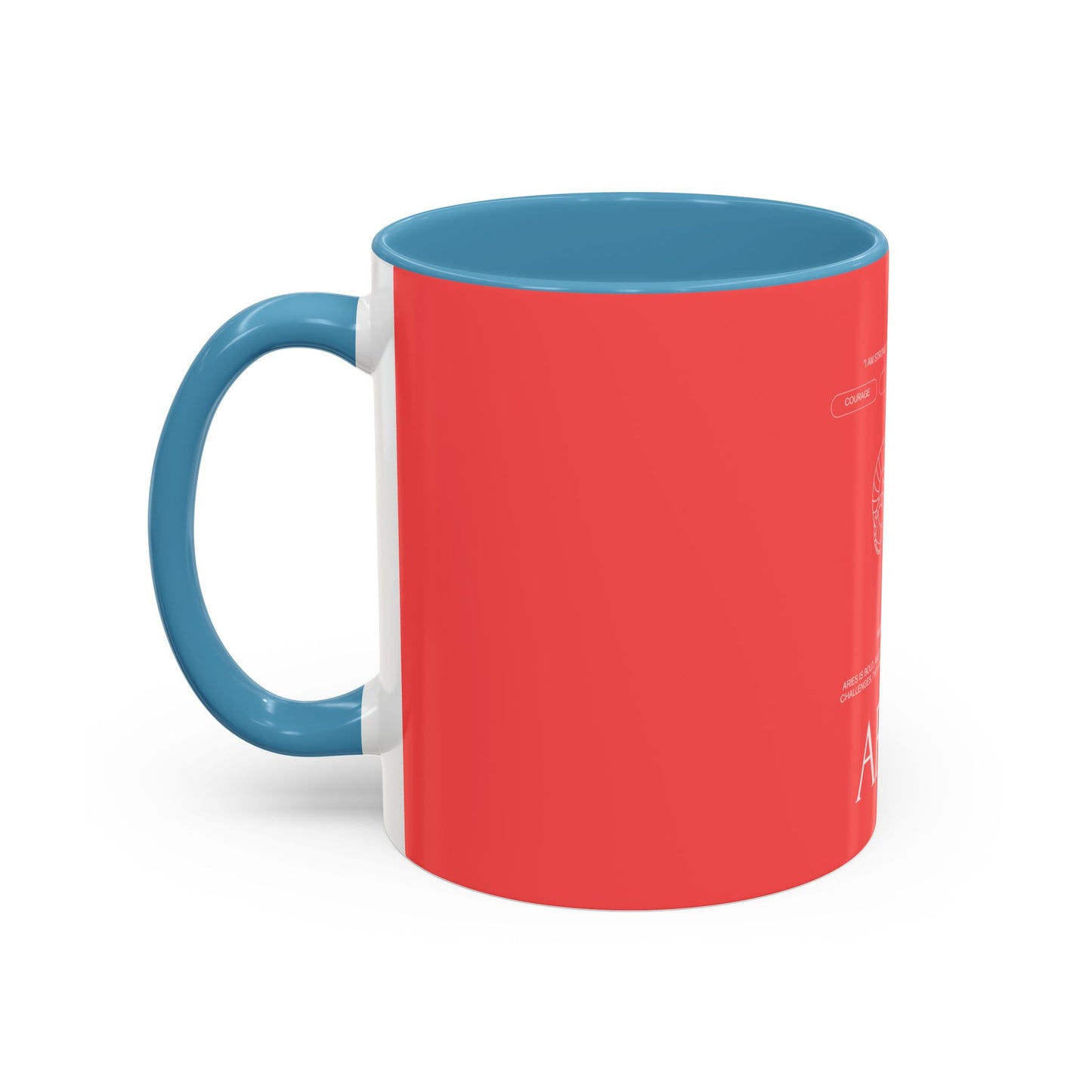 Aries Zodiac Accent Coffee Mug — Red Astrology Horoscope Gift (11/15oz)