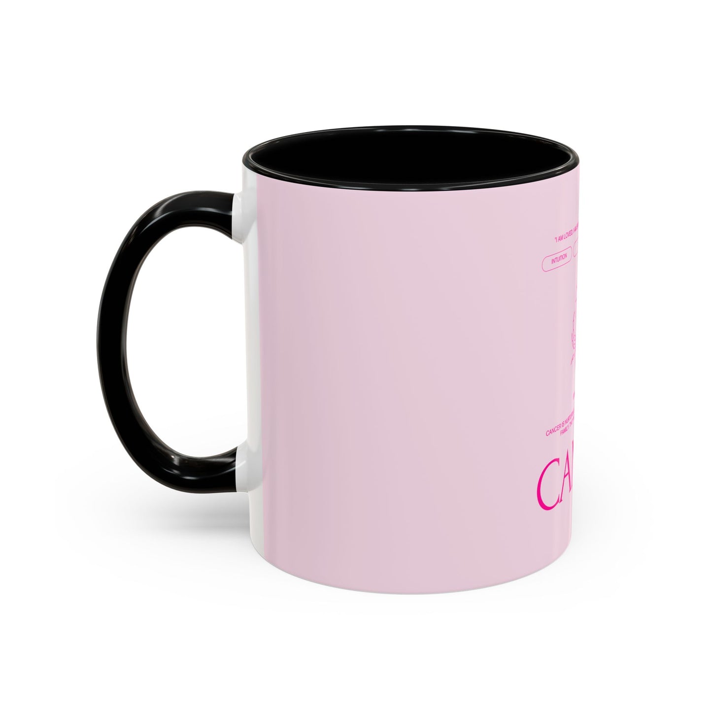 Cancer Zodiac Accent Coffee Mug — Pink Astrology Horoscope Gift (11/15oz)