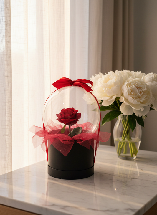 Single Rose Bubble Balloon keepsake
